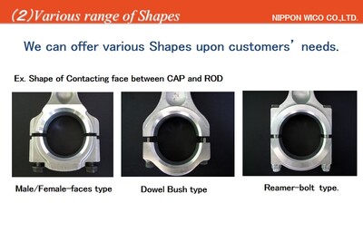 Various Shapes of the contacting faces between Cap & Rod of Connecting Rods