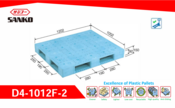 SANKO Plastic Pallet Model D4-1012F-2｜Japanese Double-Deck 4-Way Pallet for Rental
