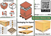 Carton boxes & Paper Pallet (Order Made)