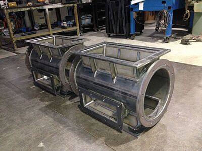 Rotary valve casing CO2 welding SS400 Aichi Prefecture