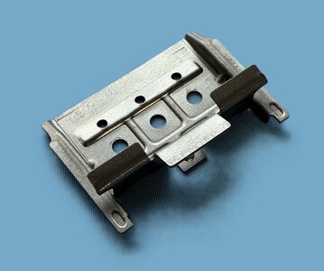 Progressive die press forming of complex geometry – siding hardware