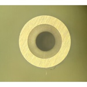 Machining Examples of Cemented Carbide Machining] Tapered hole machining on the end face of a cemented carbide round bar using a ball end mill